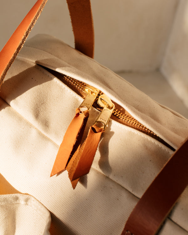 Bag Cotton Canvas Tote Zipper Closure Front Pocket Personalized –  CreativeWaze