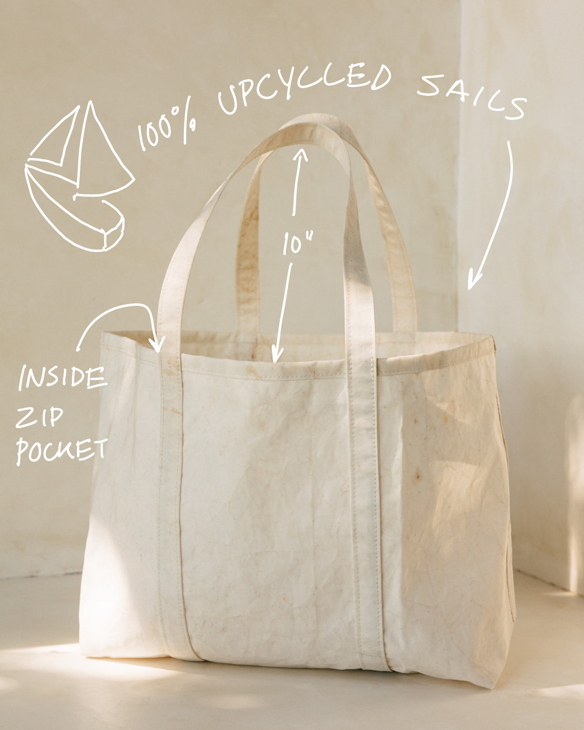 Beach Tote in Upcycled Sailcloth