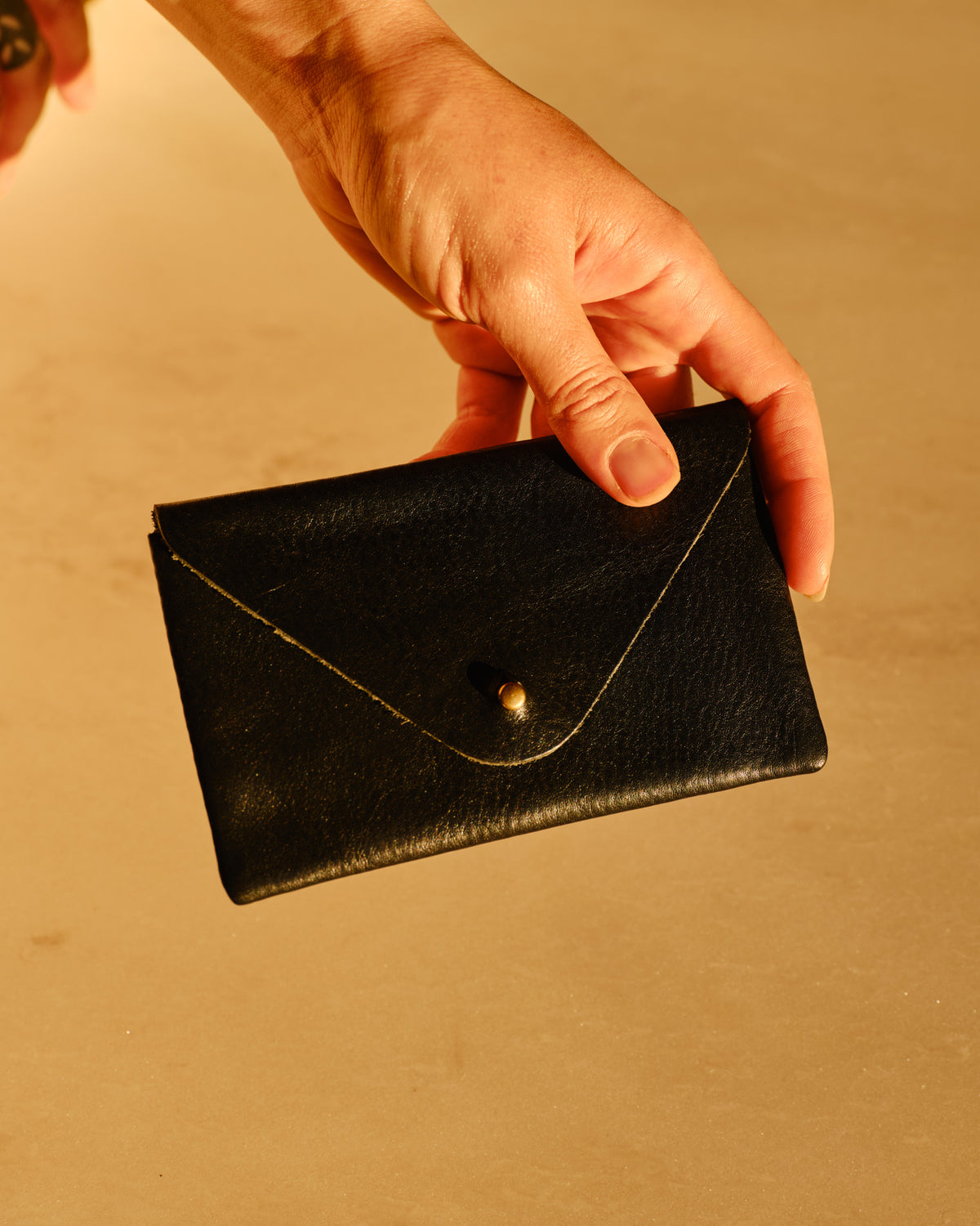 Black Tumbled Leather