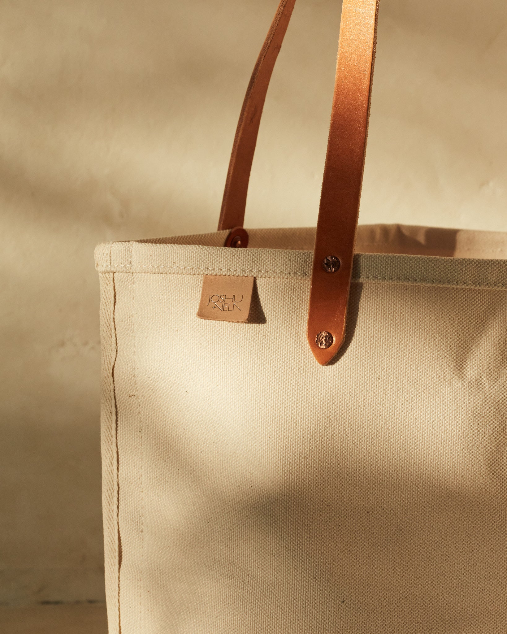 Leather Handle Tote Bag