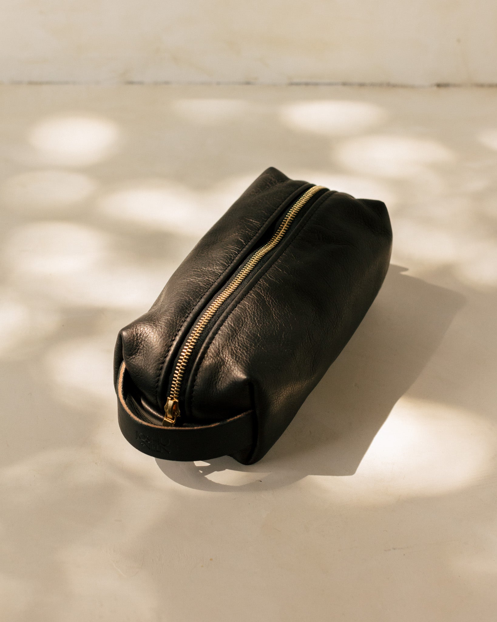 Black leather dopp kit sale