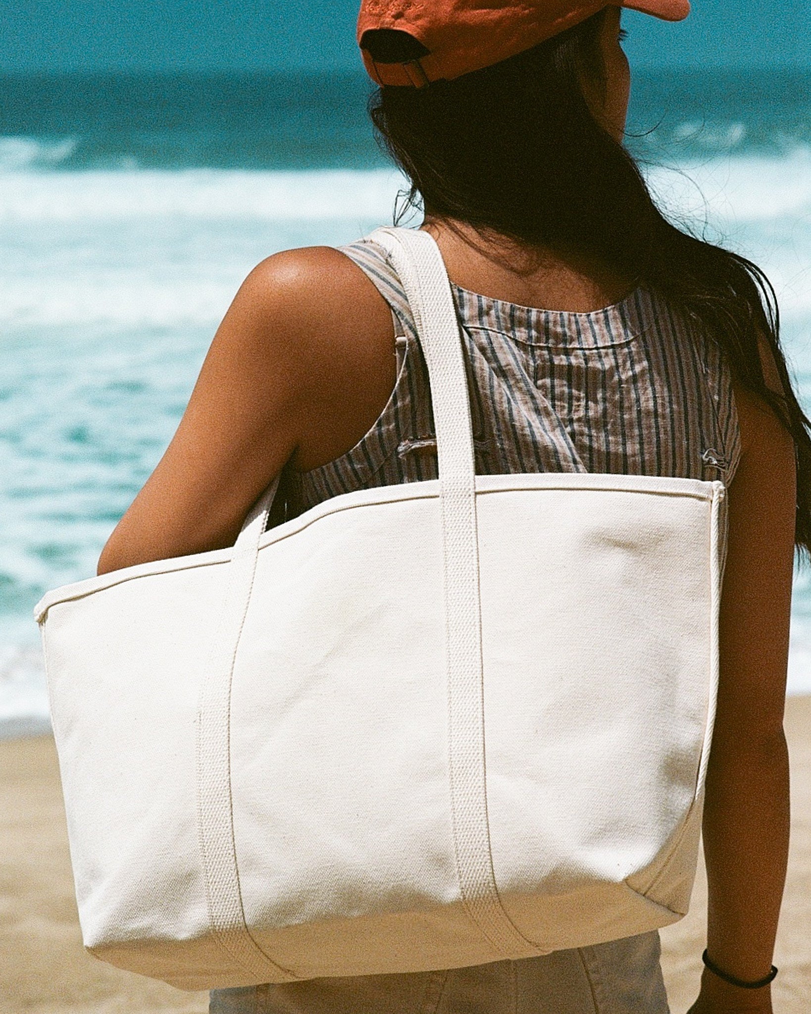 Canvas tote bag beach Clearance